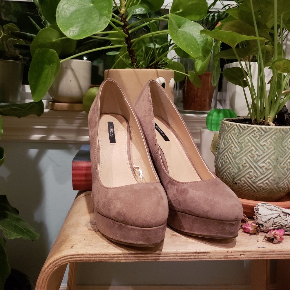 Faux Suede Heels